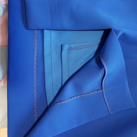 OLIMARA Blue Classy Cocktail Dress with 3/4 Bell sleeves, Made in Spain, sz 8/10 - Picture 11 of 11